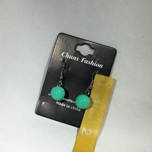 Turquoise Ball Drop Earrings (UC3) - Picture 1 of 4